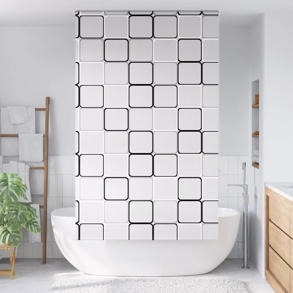 vidaXL Tenda a Rullo per Doccia Opaca Multicolore L: 130 cm, H: 240 cm