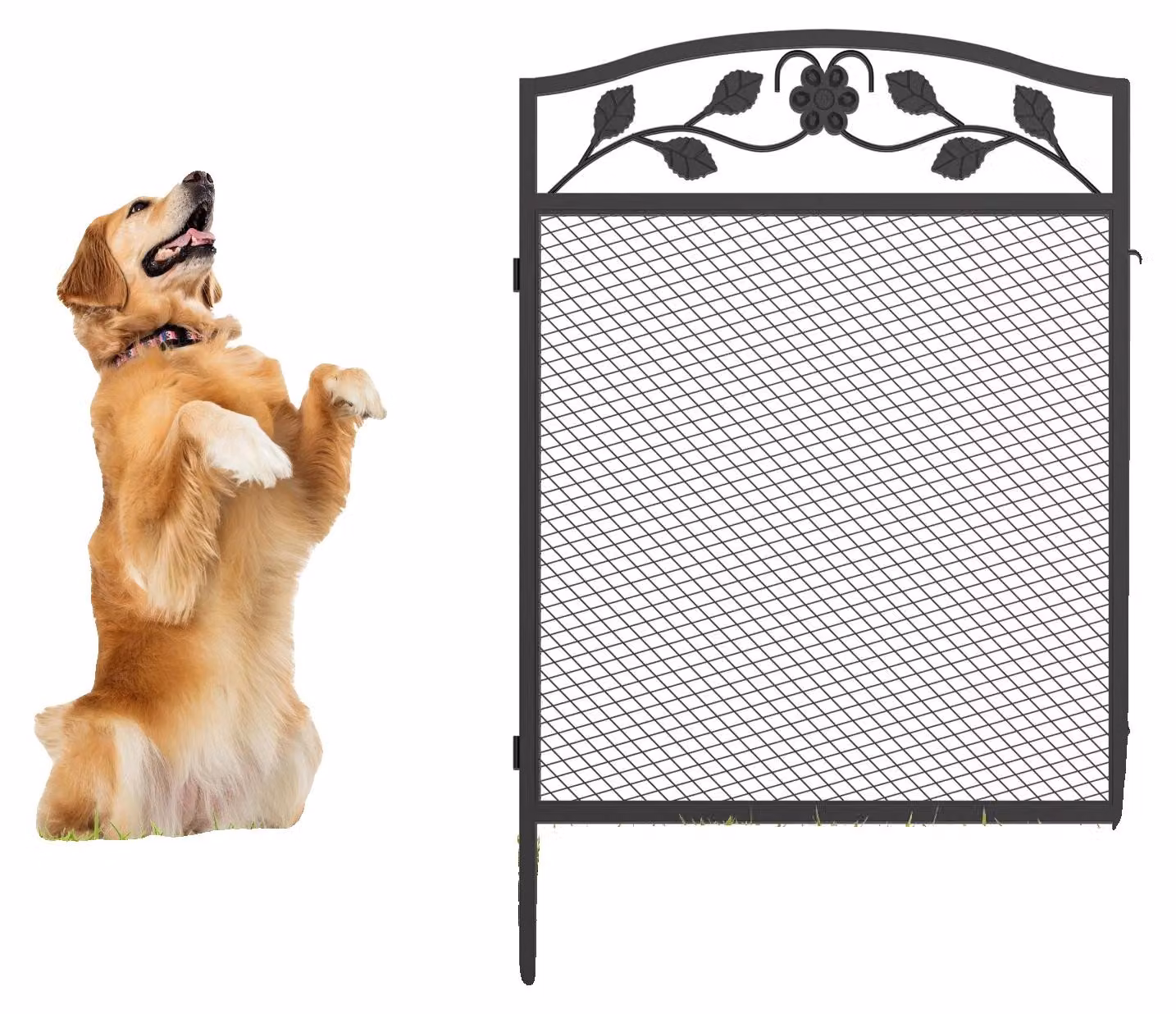 Recinzione per giardino / area giochi per animali domestici, resistente alla ruggine, facile da installare, dimensioni 60x110 cm (24x43 pollici)