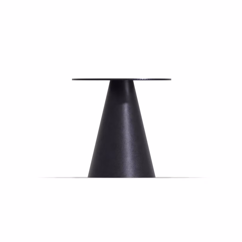 Base a cono Artù di FRANKYSTAR per tavolo da pranzo rotondo in metallo nero opaco H: 70 cm, L/P: 60 cm – 2