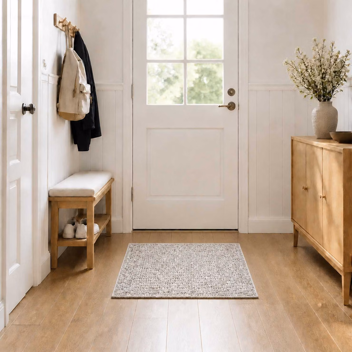 vidaXL Tappeto Beige 100 x 100 cm 100% Poliestere 3 mm Lavabile
