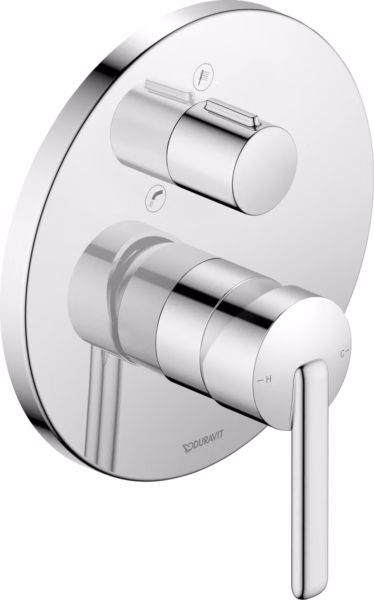 Duravit Balcoon Mitigeur monocommandé pour bain, montage encastré, 170x200mm, chrome brillant, BA5210018010, BA5210018010