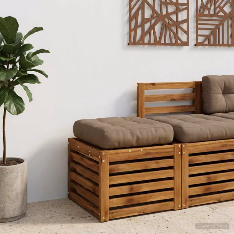 Cuscino per sedia vidaXL VIANEN in poliestere, colore tortora, design moderno e rettangolare