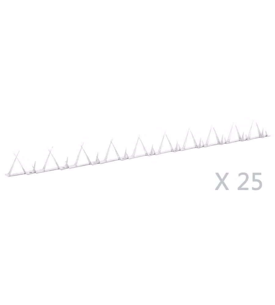 Set di 25 spuntoni da parete vidaXL in acciaio inossidabile color argento, lunghezza 1 m – 2