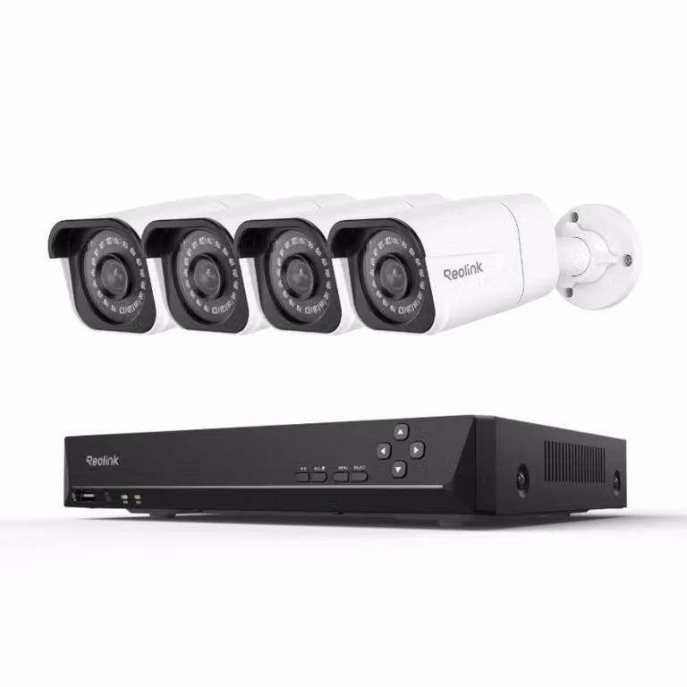 Reolink RLK8-800B4-A, sistema di sorveglianza per esterni 4K 8MP, telecamera di sorveglianza PoE 4X 8MP e NVR 8CH 2TB HDD, registrazione 24/7, rilevamento persone/veicoli