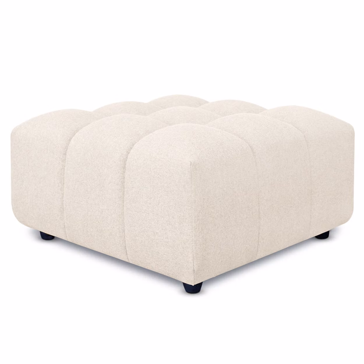 Pouf poggiapiedi con bombature morbide, Pouf Rubiq Crema 90 x 150 cm