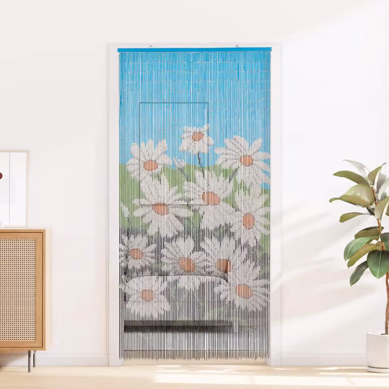 vidaXL Tenda per porta antinsetti in bambù multicolore L: 100 cm, H: 200 cm