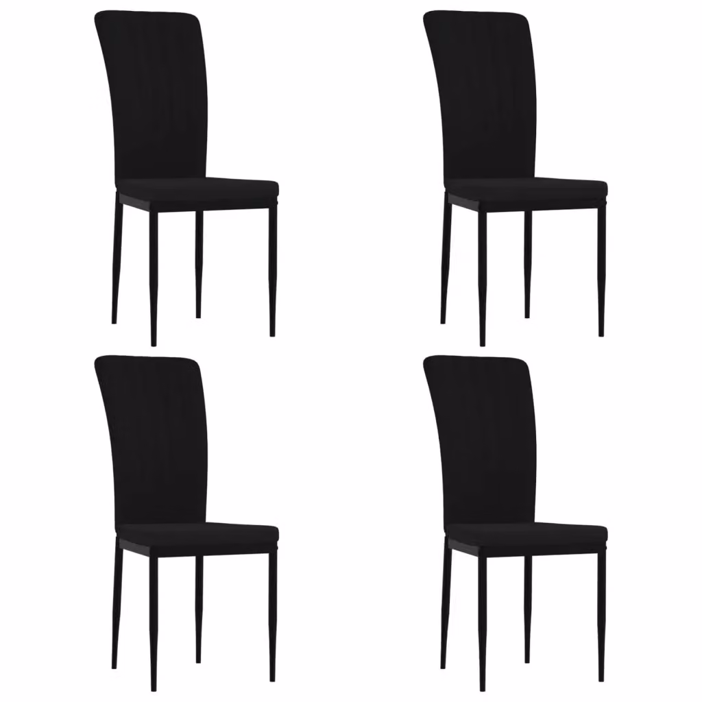 Set di 4 sedie da pranzo vidaXL in velluto nero per soggiorno e cucina – 2