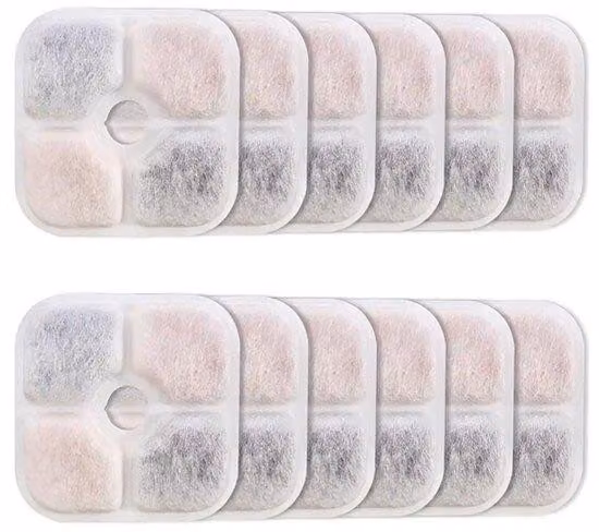 Filtro per fontanella per gatti, sistema di filtraggio a 3 stadi, filtro per la durezza dell'acqua e filtro a carbone attivo, per gatti Pixi, 16 pezzi