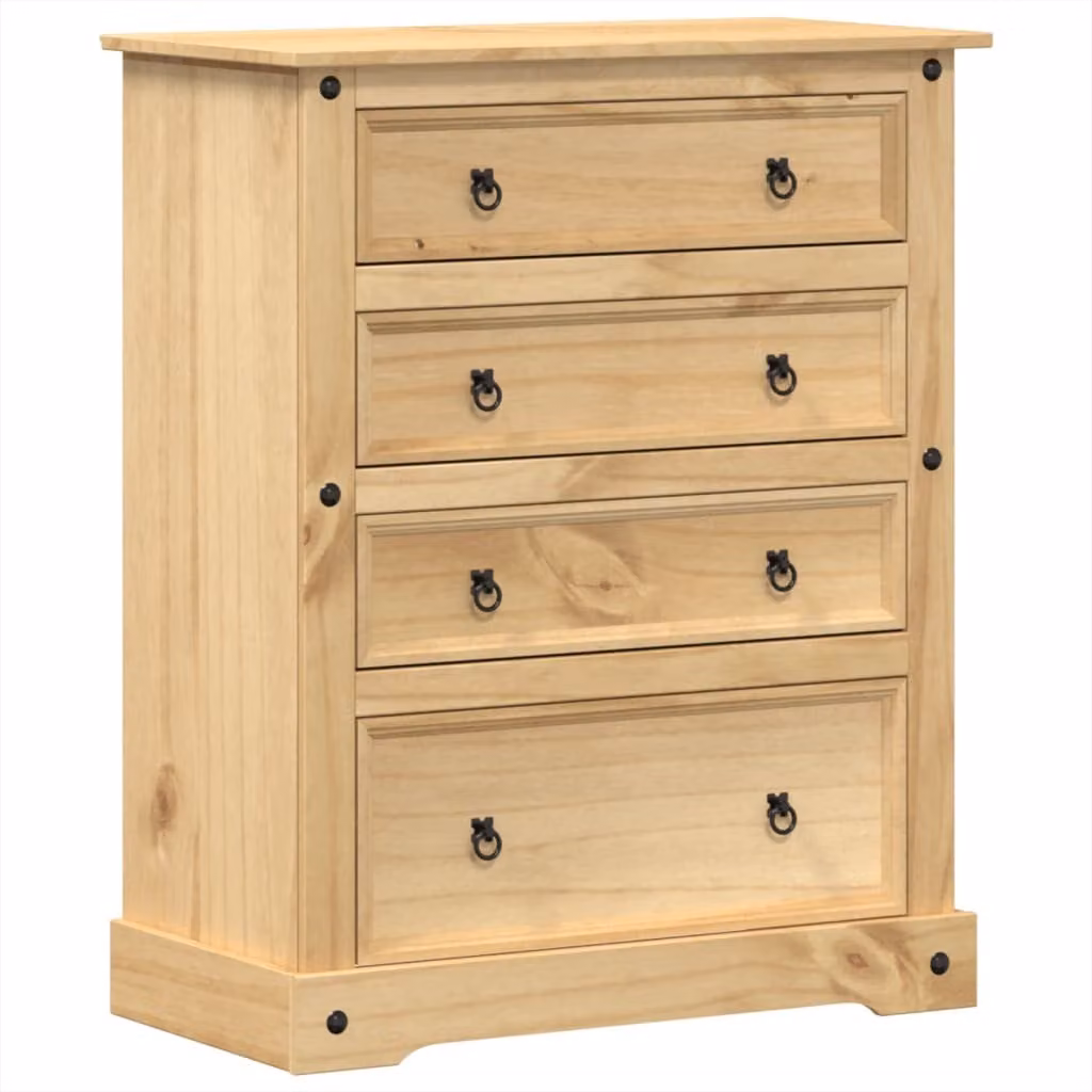 Cassettiera 92x48x114 cm in Legno Massello di Pino