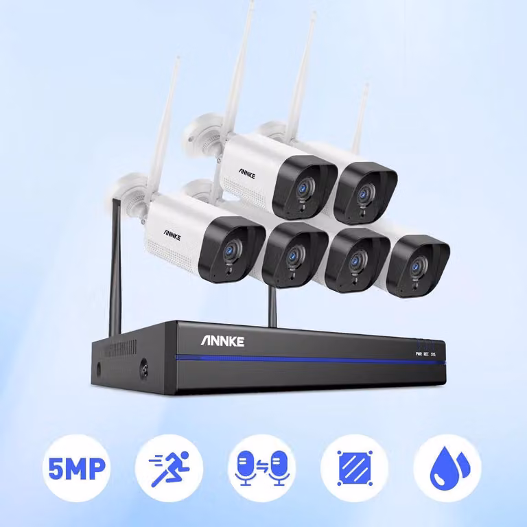 Kit di telecamere di sicurezza WiFi da 5MP - Telecamera IP wireless - Sistema di videosorveglianza - Telecamera di sorveglianza