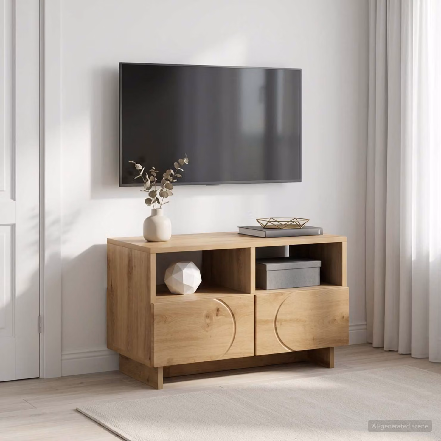 vidaXL Supporto TV Moderno in Legno Rovere Marrone L: 60 cm, P: 34,5 cm, H: 40 cm