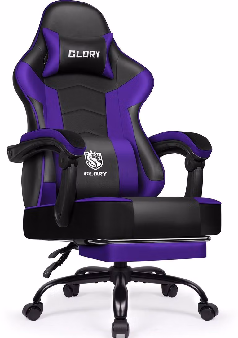 Sedia da gaming e sedia da ufficio, traspirante, ergonomica, regolabile, girevole, con poggiapiedi