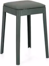 Sgabello Scooby Verde petrolio con struttura in plastica e seduta in tessuto