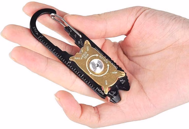 CHPN – Portachiavi – Strumento di sopravvivenza – Utensile – Campeggio – 20 funzioni – Gadget – Gadget di sopravvivenza | Portachiavi multifunzione – Multifunzionale – Regalo – Festa del papà