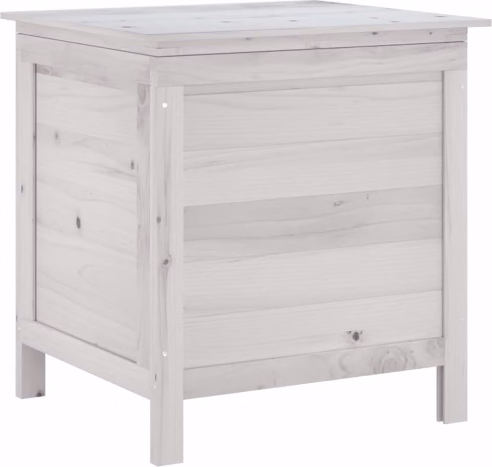 Contenitore Giardino Bianco 50x49x56,5 cm Legno Massello Abete