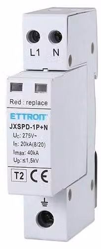 Scaricatore di sovratensione T2 220V 1P+N 2 Poli Occupa 1 Modulo DIN Ettroit JXSPD-1P+N