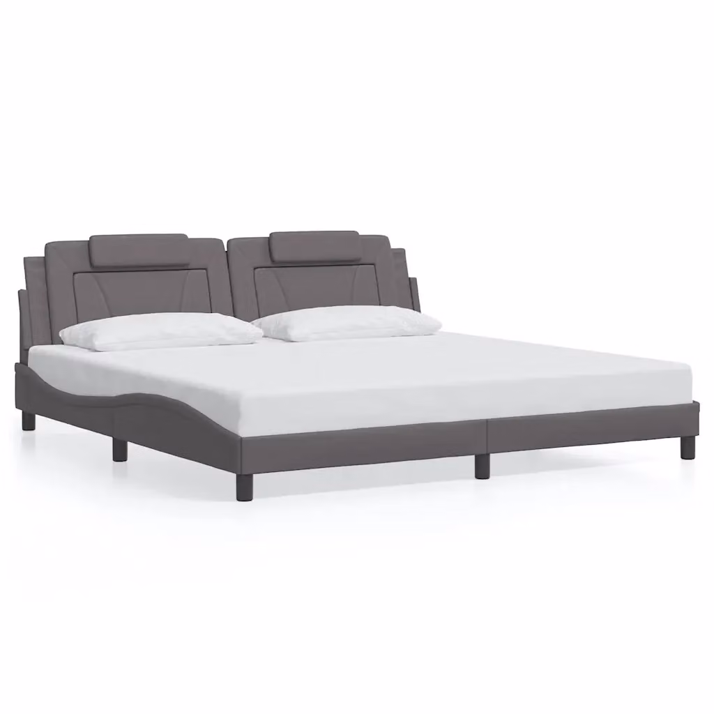 Giroletto Viana vidaXL in similpelle grigio senza materasso L/P/H: 200 x 200 x 74,5 cm – 2