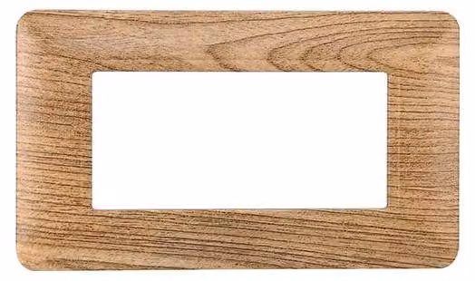 Placca compatibile Bticino Matix 4 moduli plastica colore legno scuro