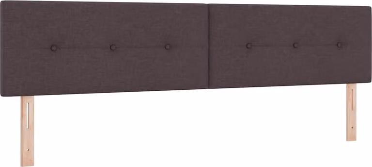 Testiera LED con strisce luminose LED Marrone scuro 200 cm Tessuto