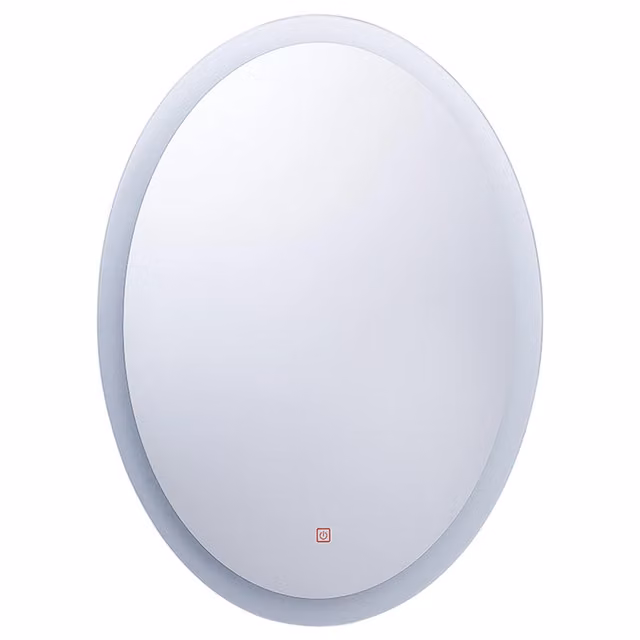 Specchio da Parete con LED Beliani Argento con Touch Switch e Sistema Antiappannamento L: 60 cm, H: 80 cm