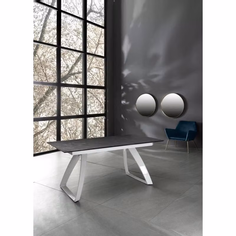 Tavolo allungabile Stones moderno rettangolare L/P/H: 170/270 x 90 x 76 cm disponibile in bianco o nero – 2