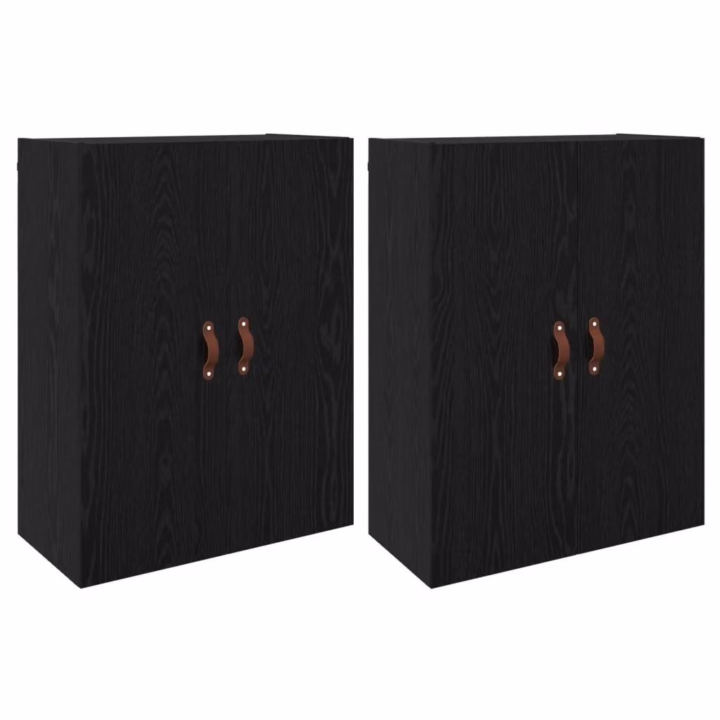 Set di 2 mobili a muro moderni vidaXL in nero opaco, L/P/H: 69,5 x 34 x 90 cm – 2