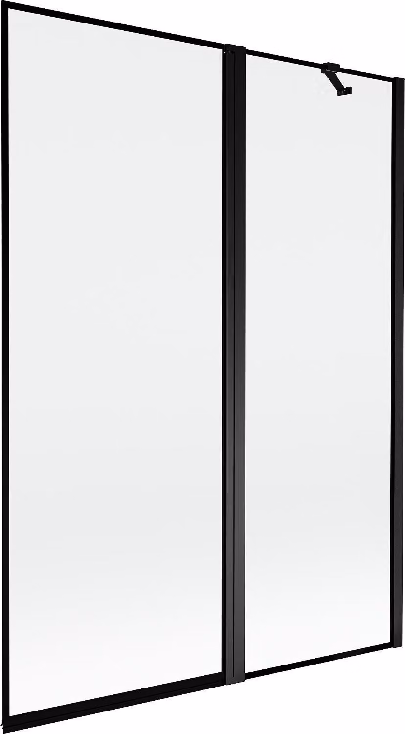 Mexen Mist paratia vasca da bagno 2 ante destra 130 x 150 cm, cornice nera, nero - 8A9-130-011-70-70-P