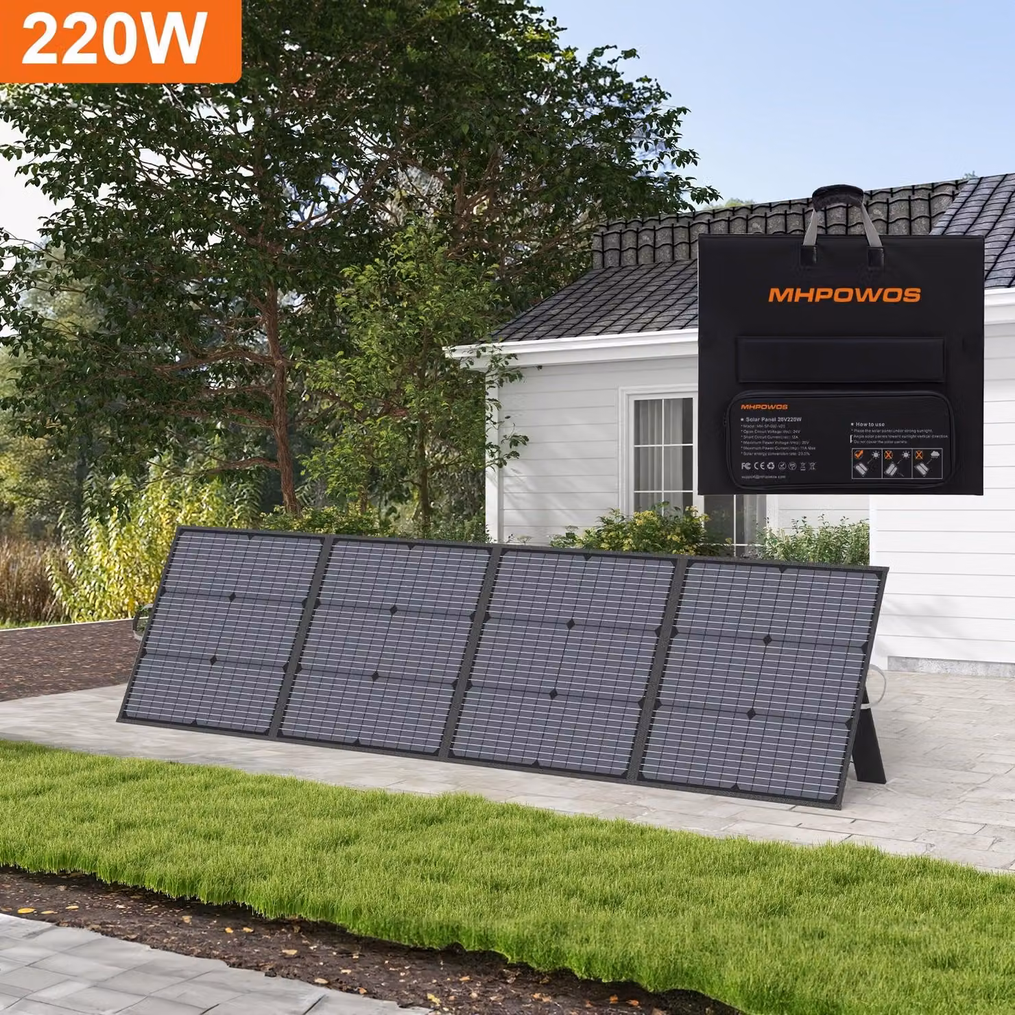 Pannello solare - Pannello fotovoltaico - Cella solare - Energia solare - Pannello di illuminazione diurna - 220W 20V - Manutenzione zero