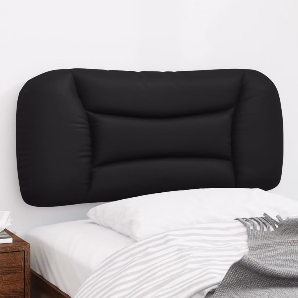 Cuscino Testiera vidaXL Hvar in Similpelle Nero, Larghezza: 90 cm