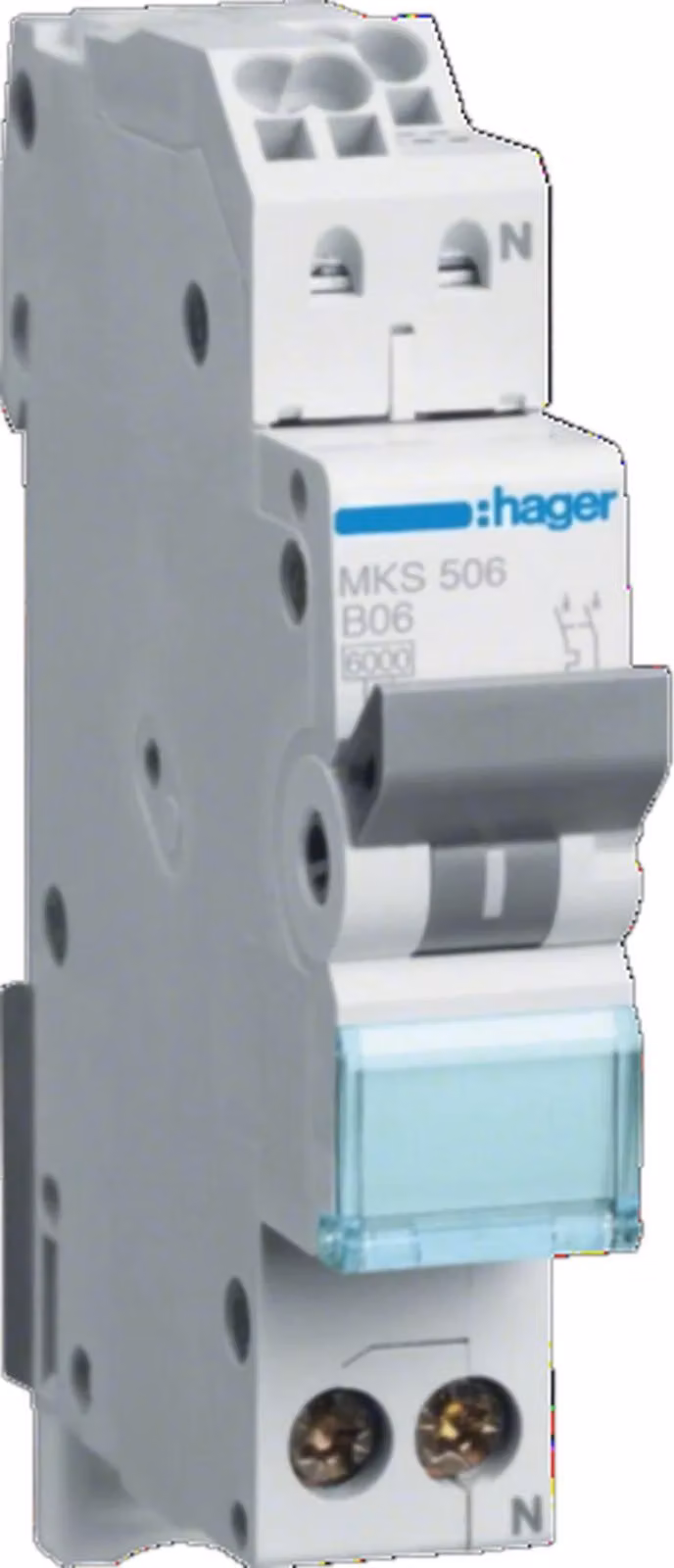 Hager LS-Schalter 1P+N 6kA B-6A Hager MKS506, 1 pz.