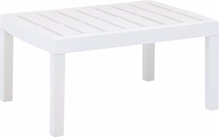 The Living Store tavolo da giardino bianco 78x55x38 cm in plastica
