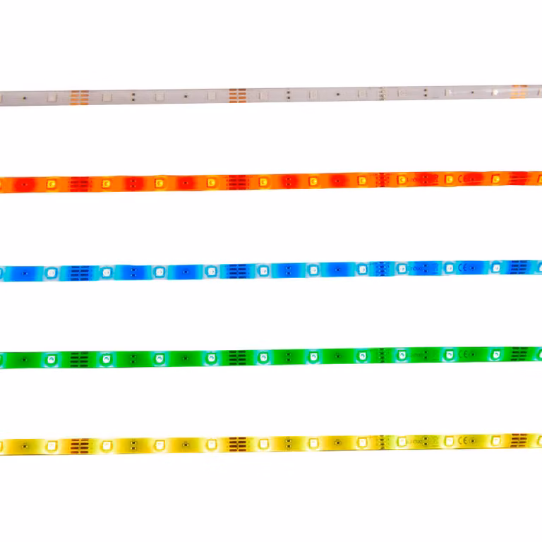 Näve Striscia LED-RGB con telecomando, lunga 5 metri Silas, dimmerabile, Bianco / Opale, Soggiorno / Sala da pranzo, Plastica