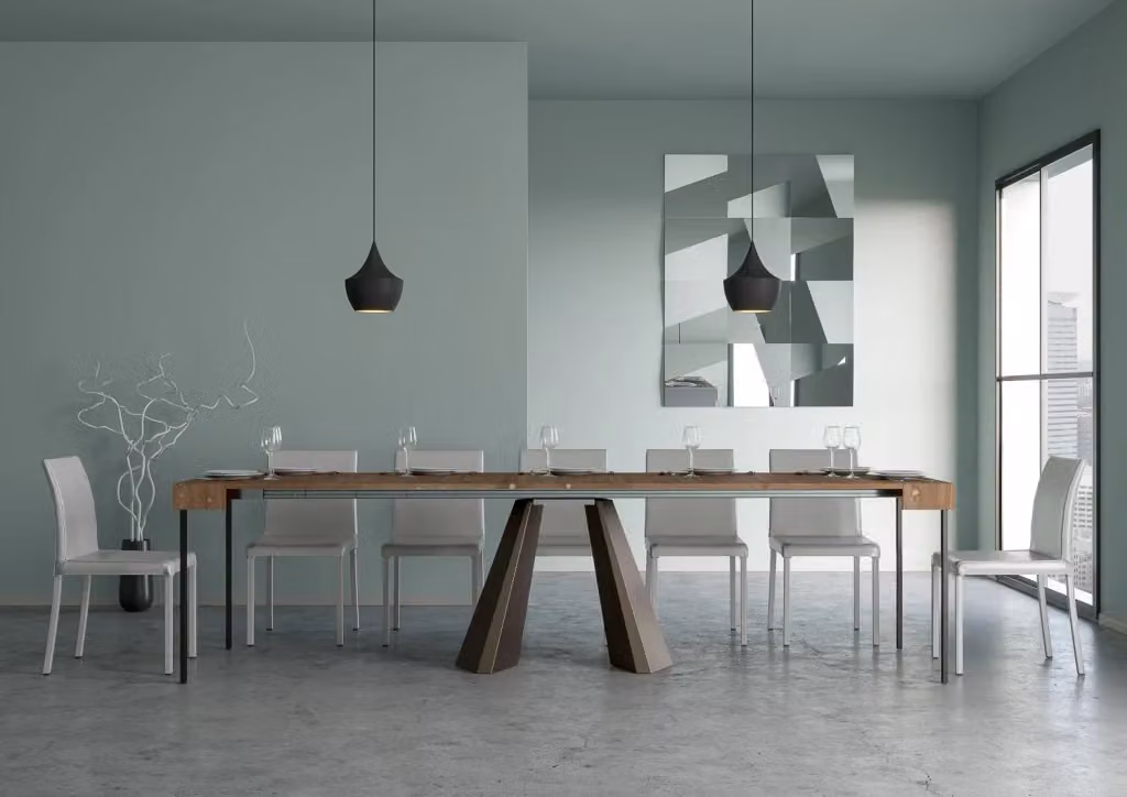 Consolle allungabile Dianthus Itamoby in legno di abete color abete tinto con telaio Orso L: 90-290 cm, P: 40 cm – 2