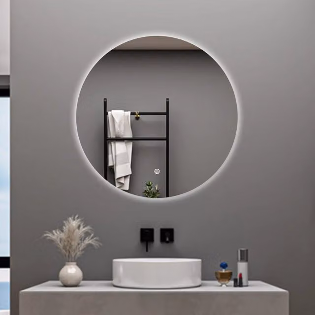 Specchio da bagno AICA con luce LED dimmerabile, interruttore touch e funzione antiappannamento, L 70 cm x H 70 cm
