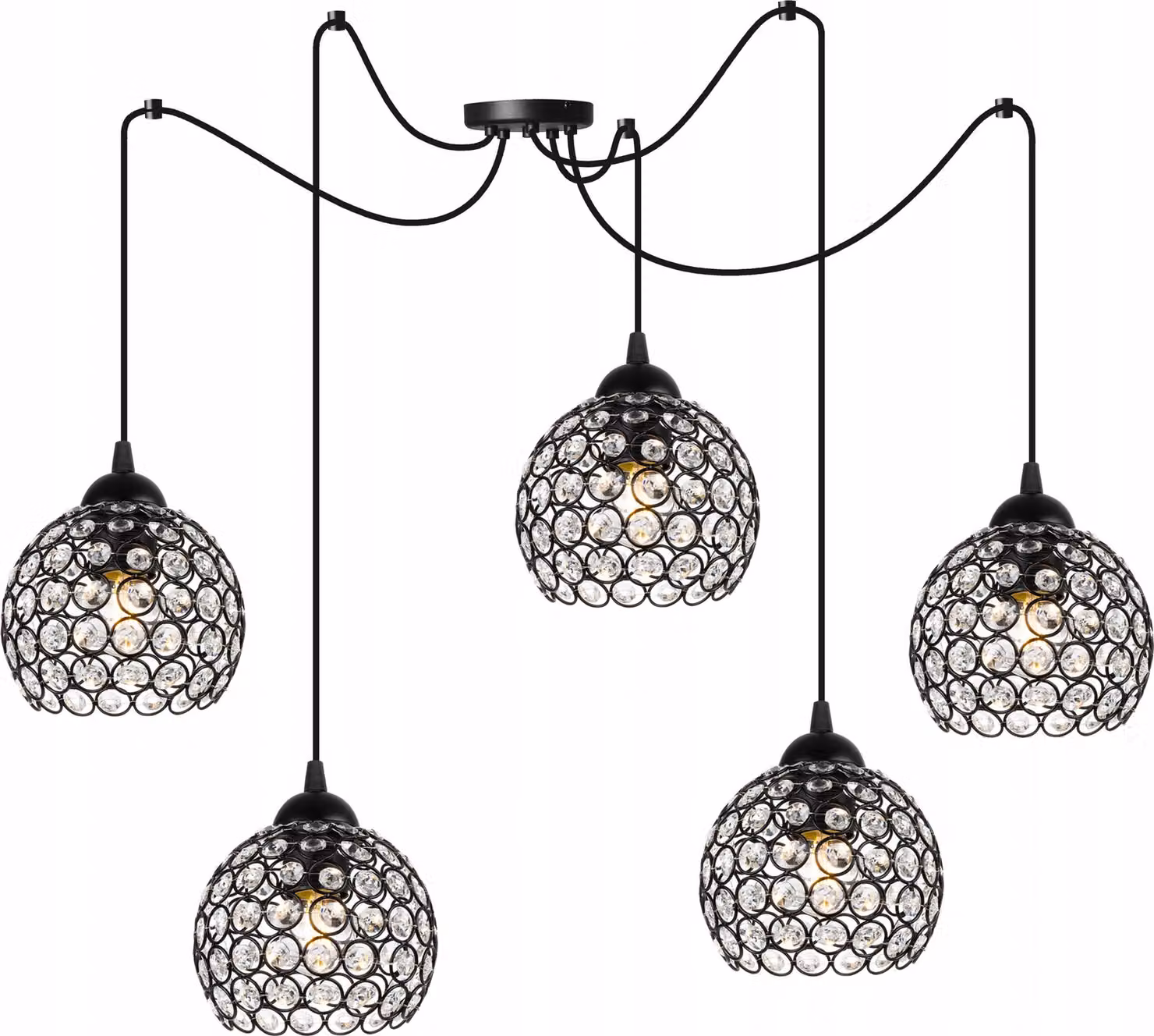 Lampadario A Sospensione Spider, Piastra In Cristallo