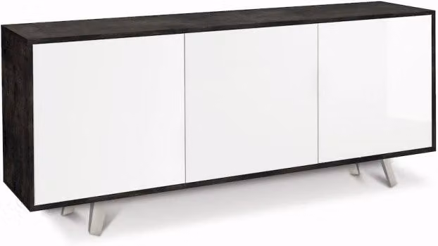 Mobile 3 Ante 177L x 41P x h74 – Finitura Nero Opaco e Bianco Lucido – Sarmog