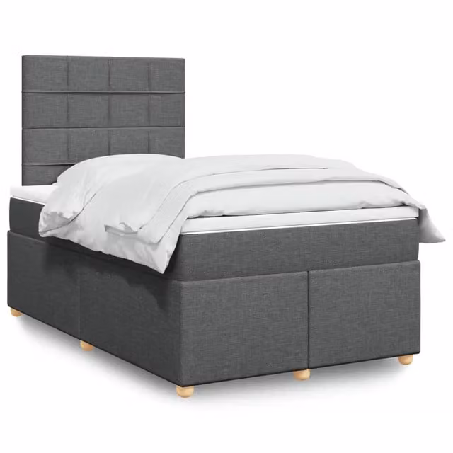 Letto Ibrido con Giroletto a Molle e Materasso vidaXL Grigio e Bianco L/P/H: 120 x 190 x 150,5 cm