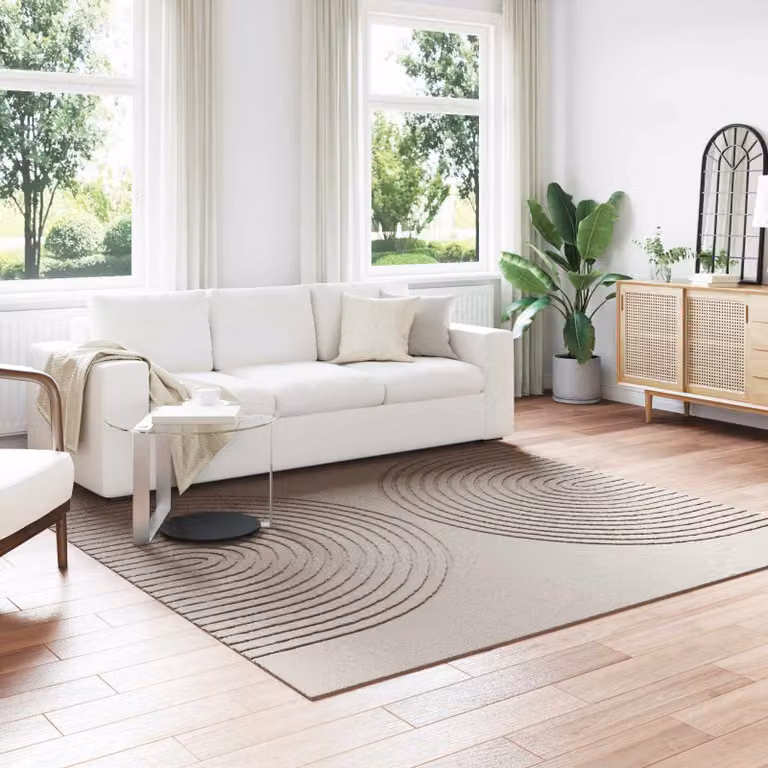 Tappeto quadrato moderno vidaXL GALATI beige in poliestere L/P: 240 x 240 cm