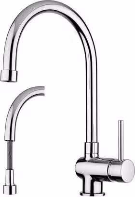 Rubinetto Miscelatore Lavello con Doccia Estraibile Stick Paffo Cromo