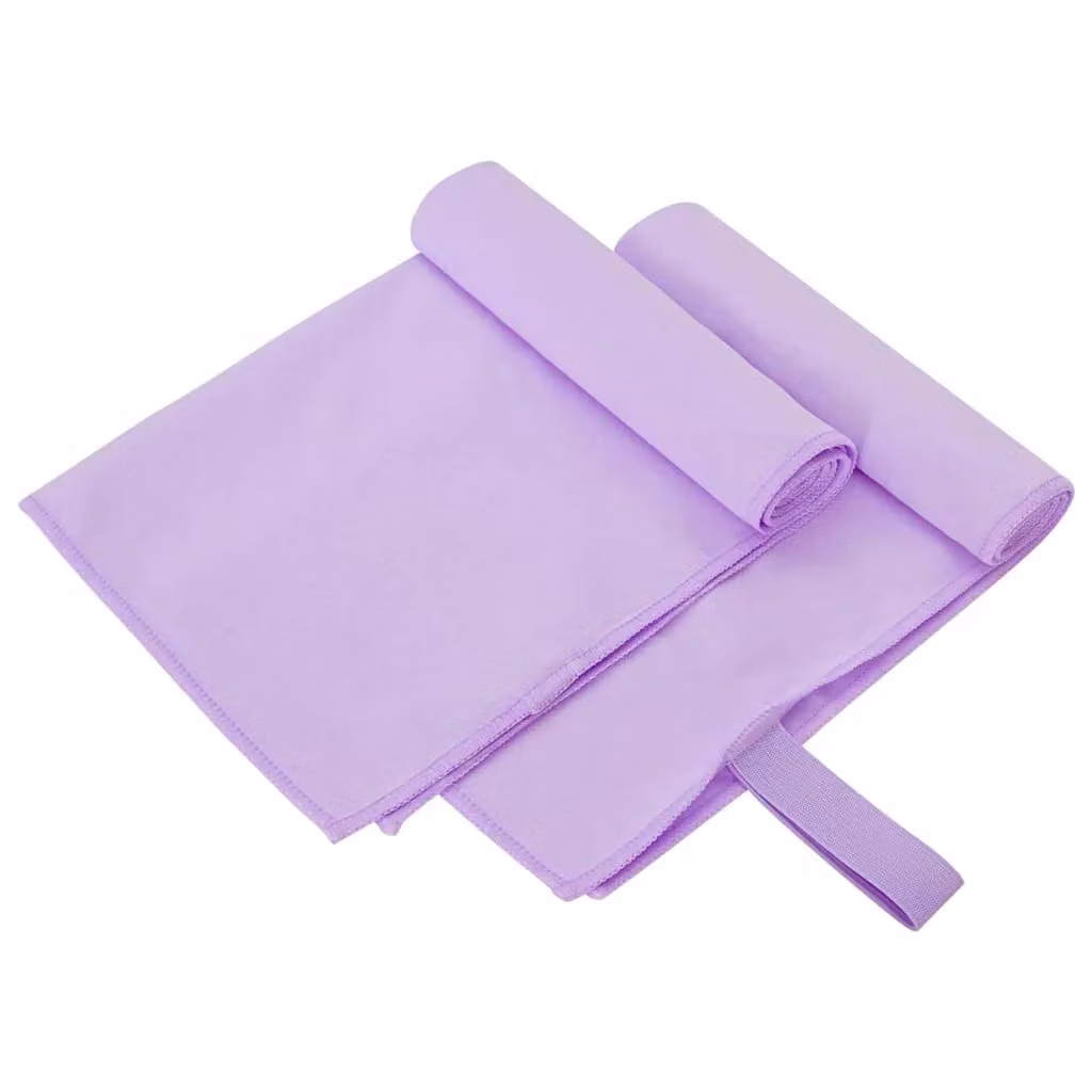 Set di 2 asciugamani sportivi in microfibra vidaXL, viola, L 50 cm x P 30 cm