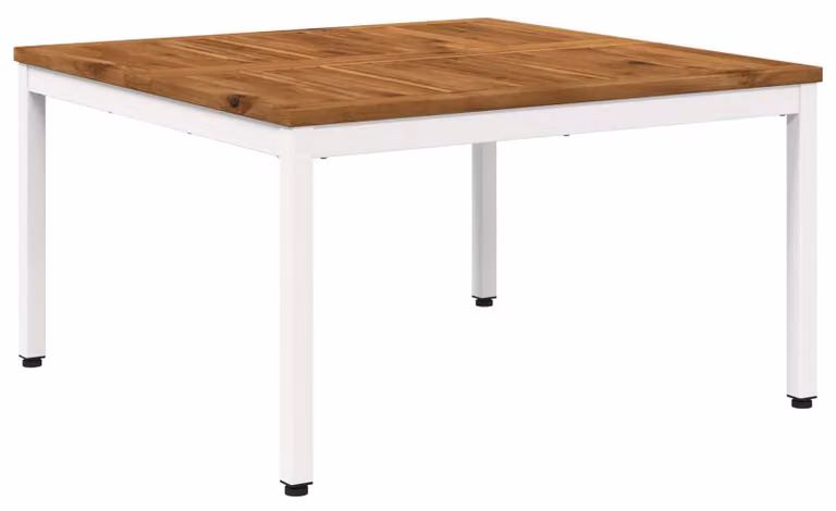 Tavolino da caffè, design naturale e colore bianco, dimensioni 80 x 80,5 x 45 cm