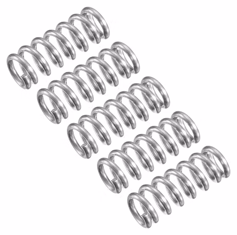 Molle a compression, confezione da 5, acciaio inossidabile 304, dimensioni 6x1x15 mm, colore argento