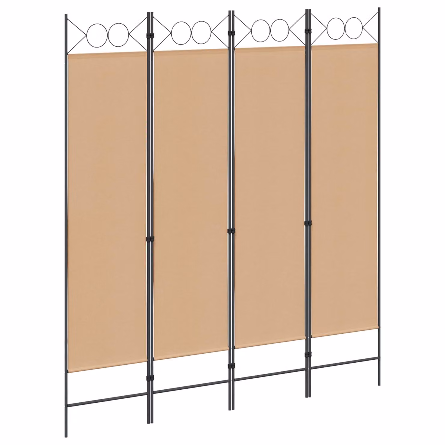 Paravento a 4 Pannelli vidaXL Beige in Tessuto, L: 160 cm, H: 180 cm