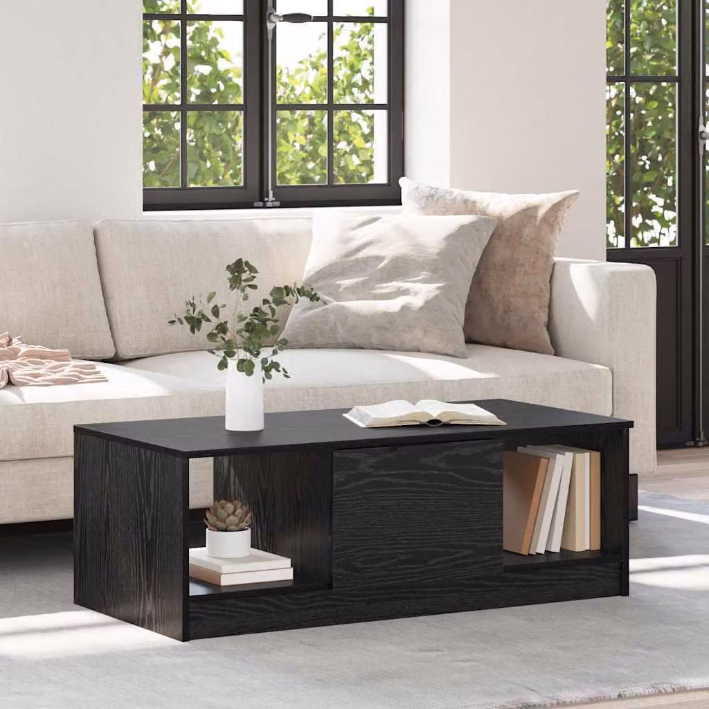 Maison Exclusive - Tavolino nero effetto rovere 102 x 50 x 36 cm Materiale ligneo