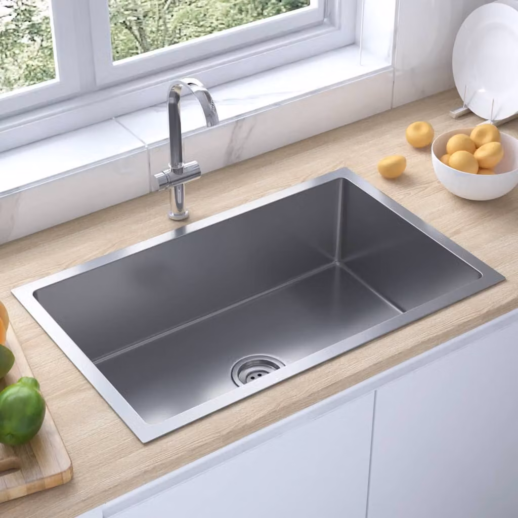 The Living Store Lavello da incasso artigianale in acciaio inox