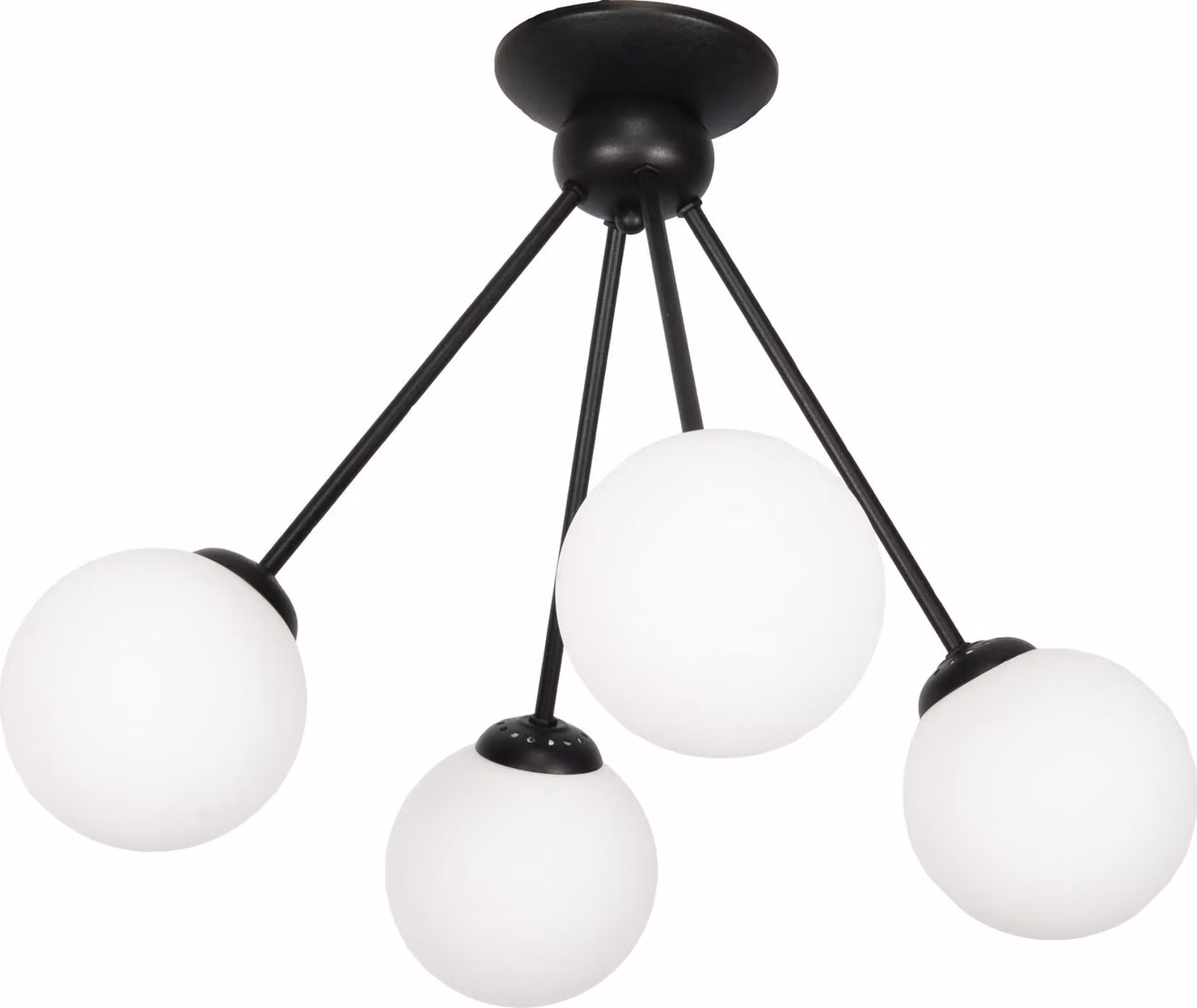 Lampada da soffitto con paralume nero e sfere di vetro LINDOS 14-851