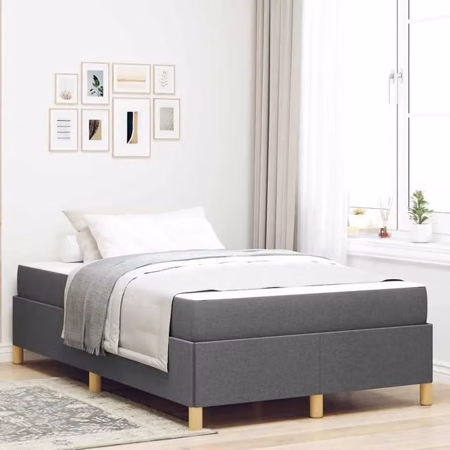 Struttura del letto-Giroletto Grigio scuro 120 x 190 cm Tessuto 941893