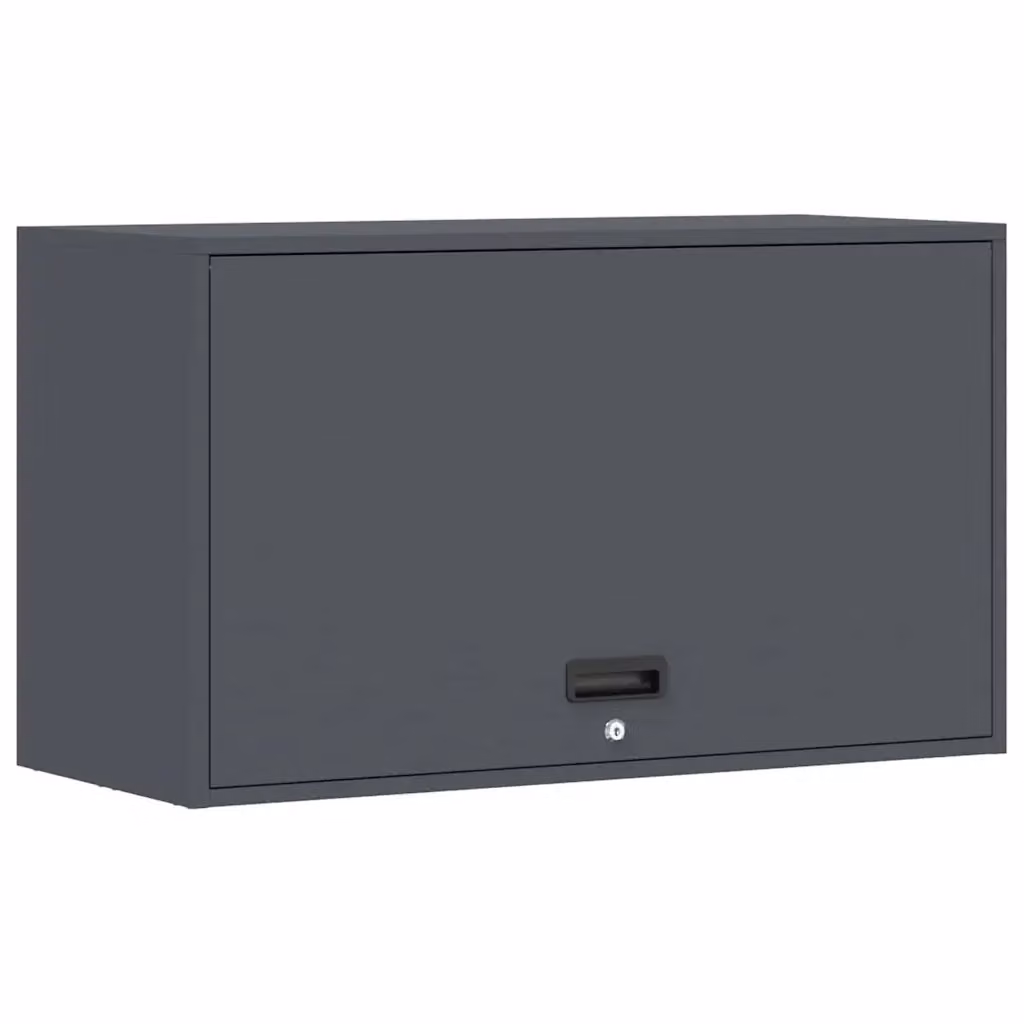 Armadio a muro vidaXL per garage in stile industriale, colore antracite opaco, L: 90 cm, P: 40 cm, H: 53 cm – 2