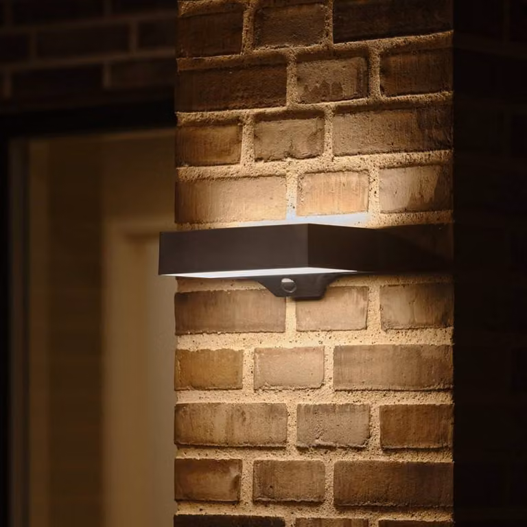 Nordlux applique da esterni LED Monay Square nera IP44, Nero, Plastica, Scandinavo, Lampada solare da esterni