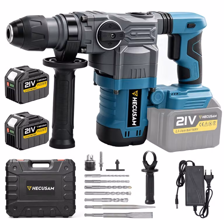 Martello avvitatore SDS Plus da 8J, 0-3000 giri/min, brushless, con 2 batterie da 4,5 Ah